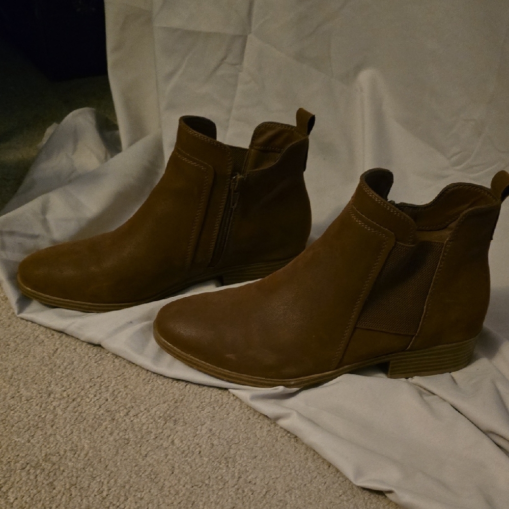 MIA Brown Ankle Booties with Suede Finish